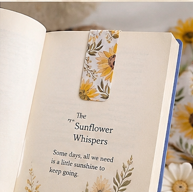 Magnetic Sunflower Bookmark | Handmade Floral Book & Journal Bookmark