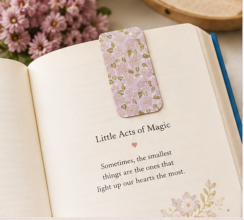 Lilac Floral Magnetic Bookmark | Handmade Bookmark for Books, Journals & Planners