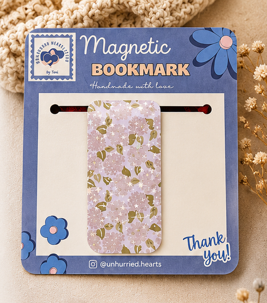 Lilac Floral Magnetic Bookmark | Handmade Bookmark for Books, Journals & Planners