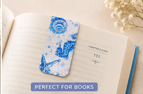 Seahorse & Seashell Magnetic Bookmark | Handmade Ocean-Inspired Bookmark for Books, Journals & Planners