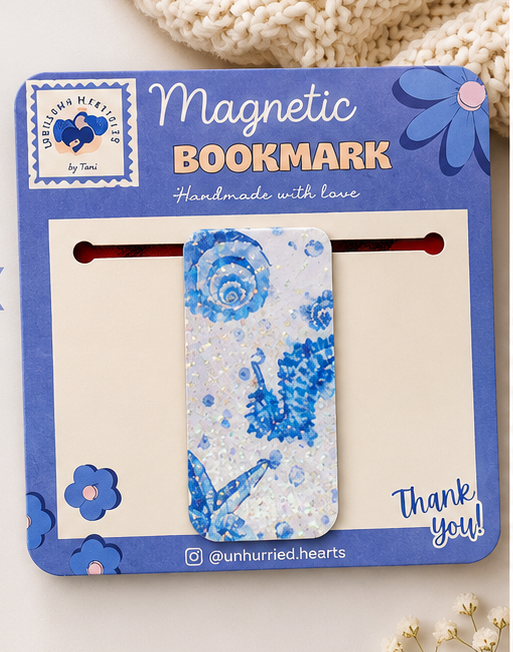 Seahorse & Seashell Magnetic Bookmark | Handmade Ocean-Inspired Bookmark for Books, Journals & Planners