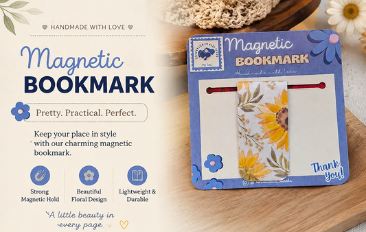 Magnetic Sunflower Bookmark | Handmade Floral Book & Journal Bookmark