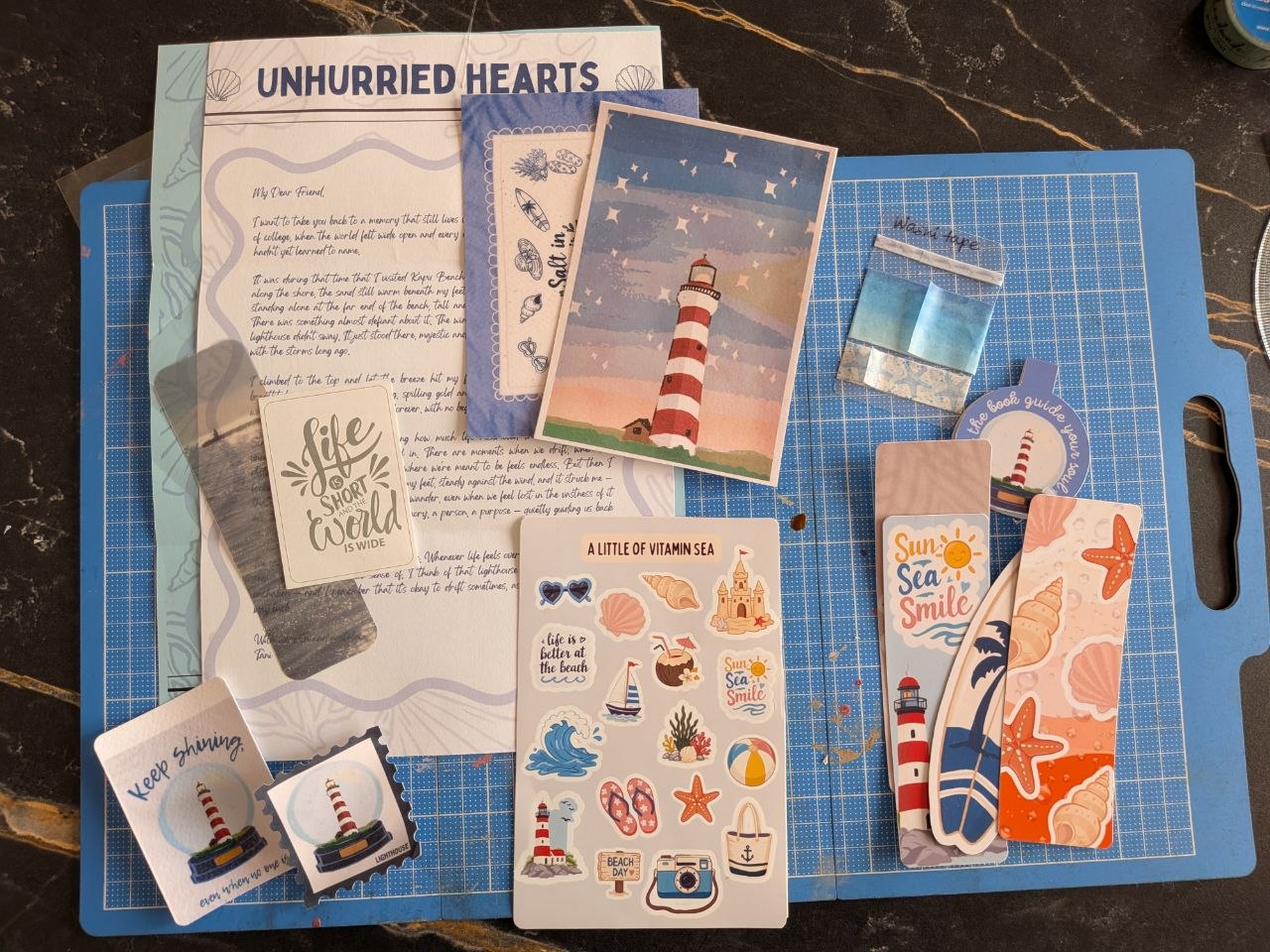 Unhurried Hearts – Coastal Lighthouse Letter & Beach Ephemera Collection
