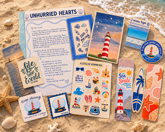 Unhurried Hearts – Coastal Lighthouse Letter & Beach Ephemera Collection